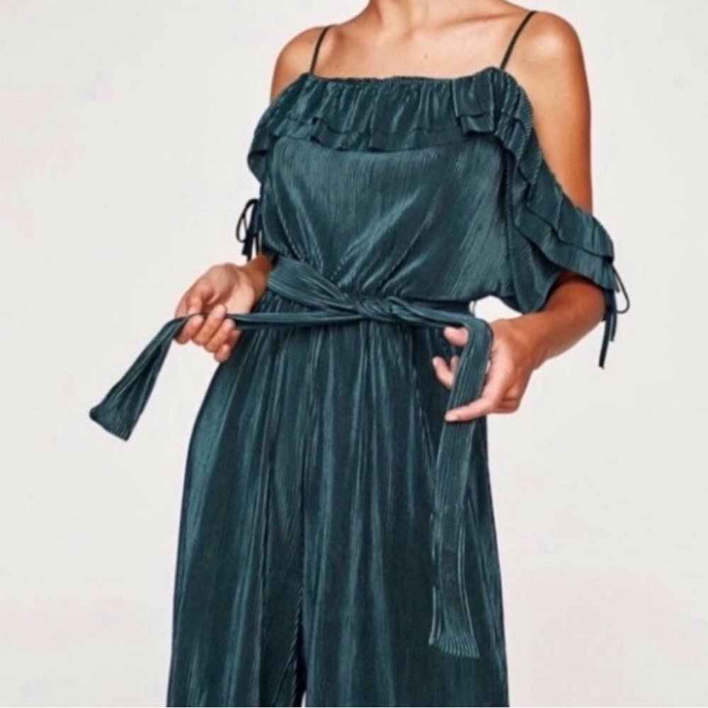 Zara Elegant Teal emerald Off-Shoulder Jumpsuit romper S